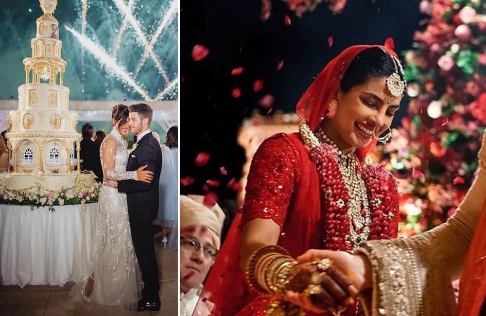 The stunning $2 million wedding dress worn by actress Priyanka Chopra.