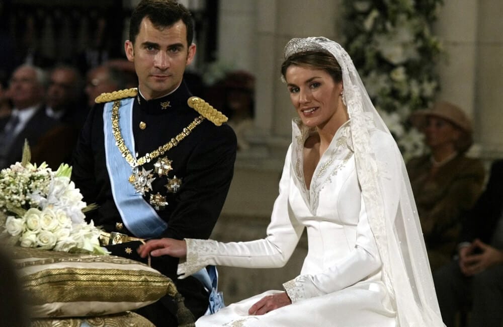 When she wed King Felipe in 2004, Queen Letizia of Spain wore the most expensive gown in royal history.